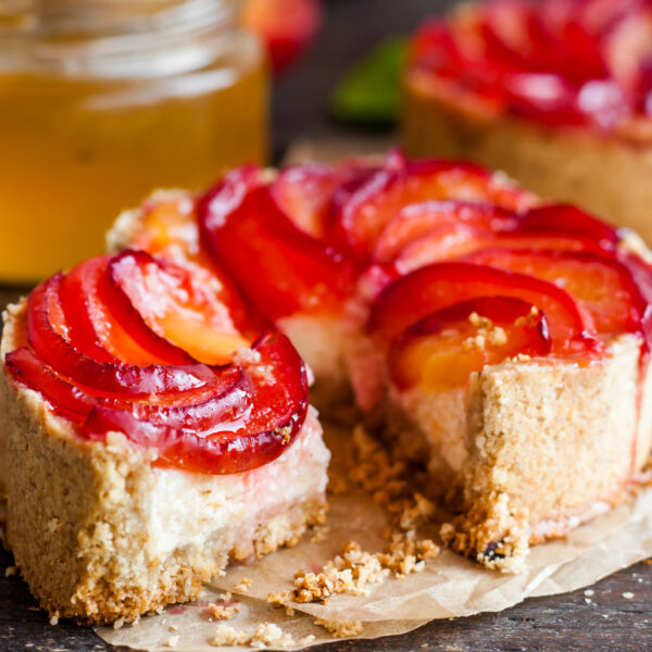 Idaho Plum Cheesecake made with local Idaho ingredients.
