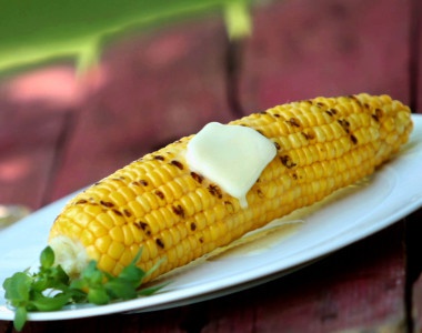 Barbecued Corn with Sour Cream, Lime & Chili